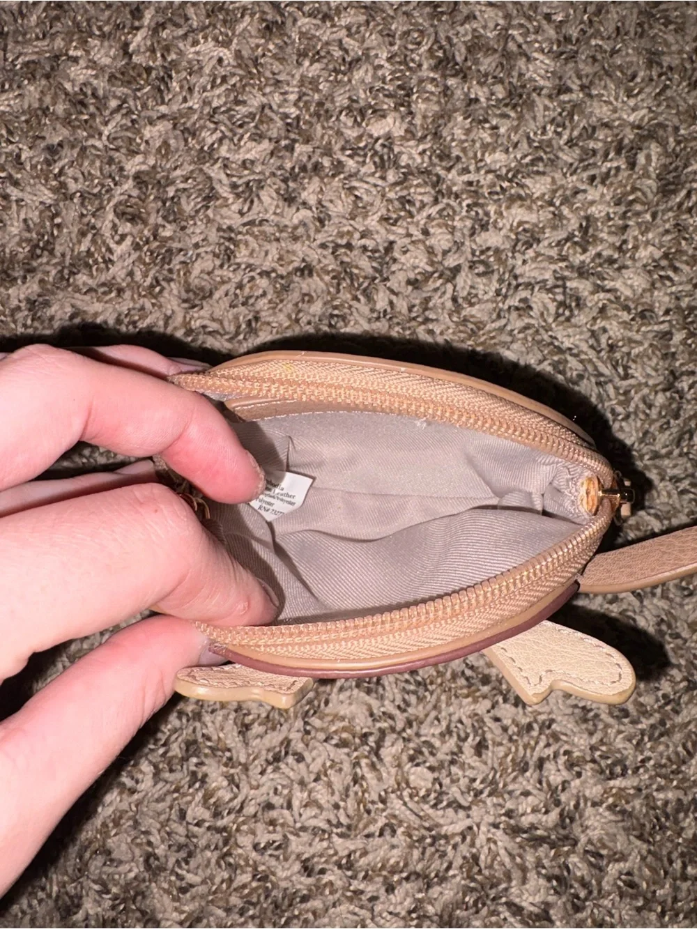 LC Lauren Conrad Peachy Brown Deer Coin Pouch w Keyring
